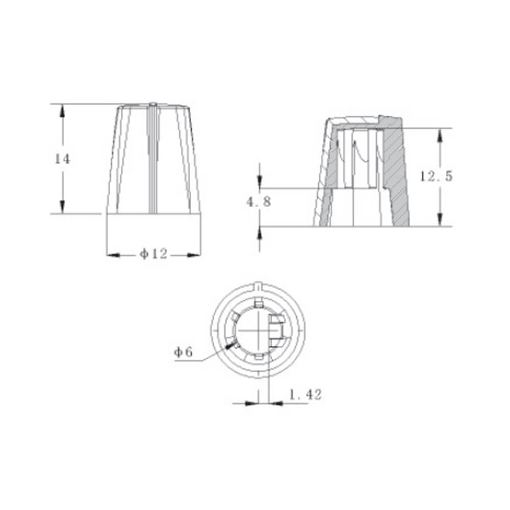 Plastic Two Color Knob X110